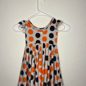 Dot Dot Smile Orange & Black Polka Dot Flutter Dress